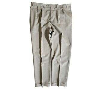 Lauren Ralph Lauren Wool Dress Pants Pleated Front Khaki‎ Beige 42x32